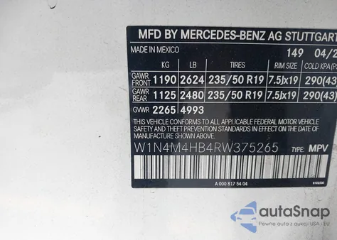 2024 Mercedes-Benz Glb 250 4Matic from USA, damaged, VIN W1N4M4HB4RW375265